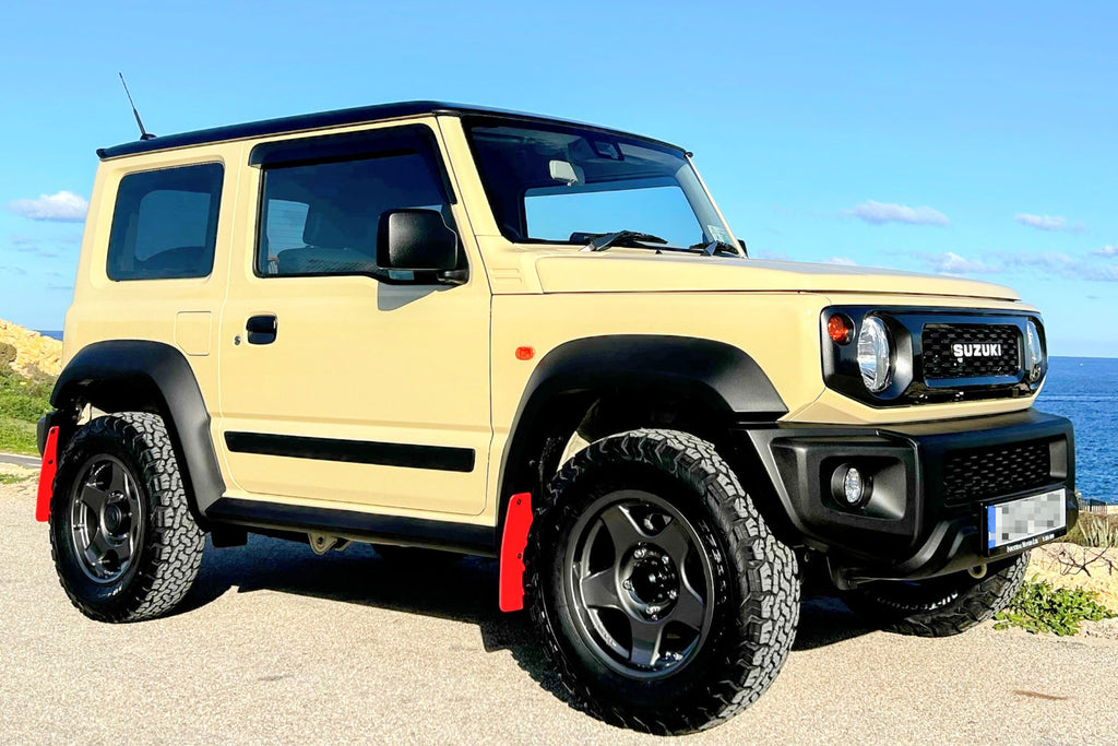 Chiffon Ivory Suzuki Jimny fitted with 16" Bradley V Wheels