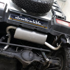 Close-up of a Jimny exhaust system by Remus jimny performance upgrade