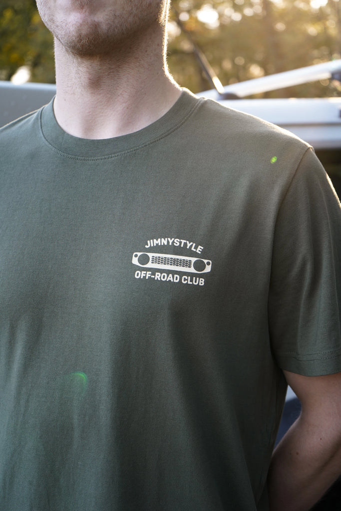 JIMNYSTYLE Off-Road Club T-Shirt - Moss Green - Jimny Tshirt
