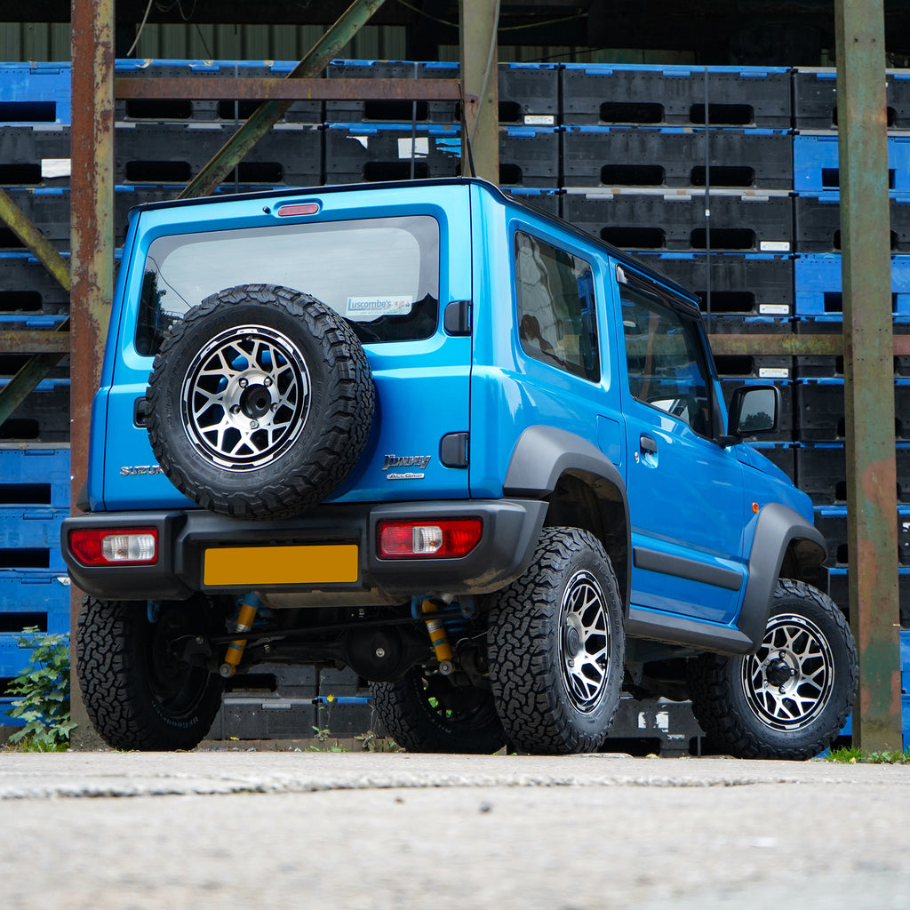 Concave spoke style 16 inch Magpie M-01 Wheels fitted with BF GOODRICH K02 215/70R16 tyres on a Suzuki Jimny (2018+) 16×6.0J-5 Street Track Life