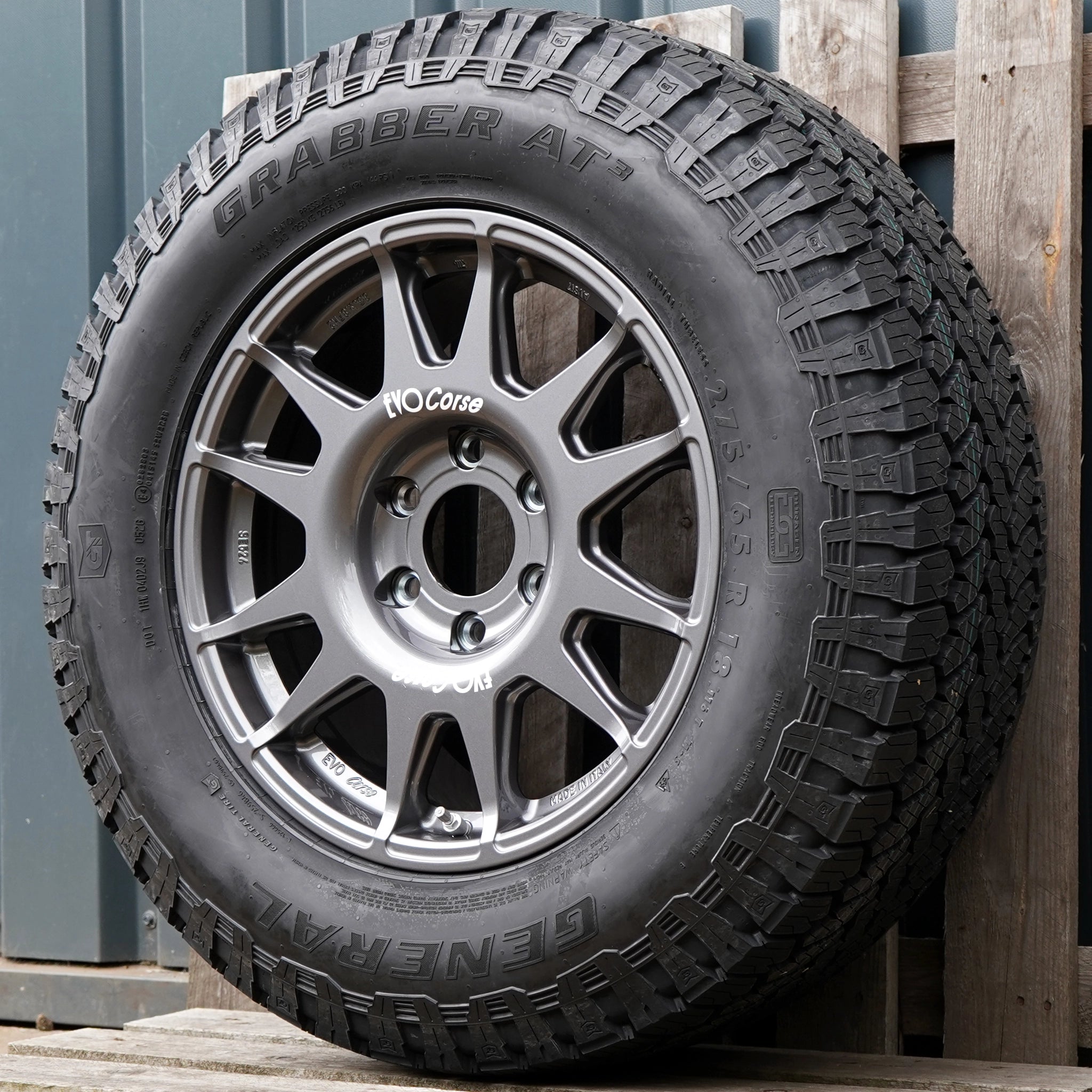 EVO Corse DakarZero 18" Wheel & Tyre Package for Toyota Land Cruiser Prado 250 (2024+) - General Grabber
