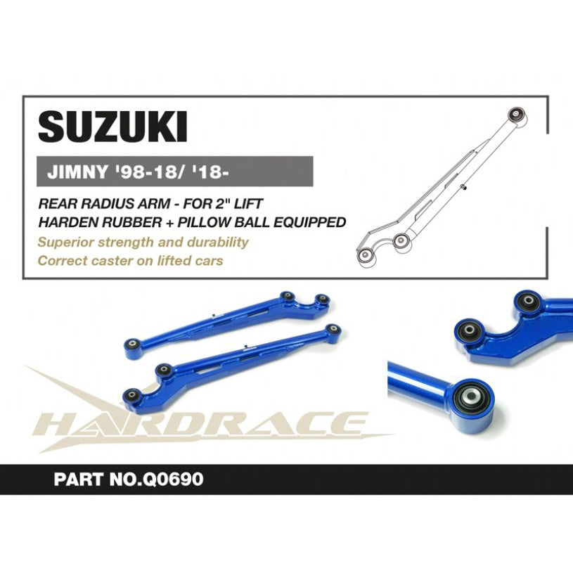 HARDRACE Rear Radius Arms with Pillow Ball Bush for Suzuki Jimny with 2-3” Suspension Lift